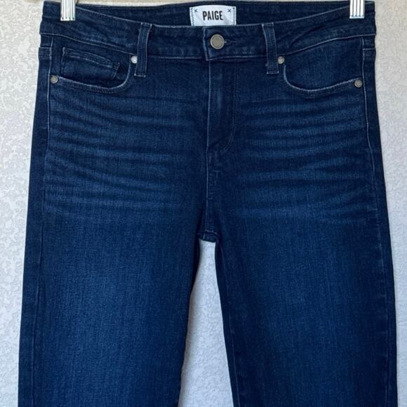 PAIGE Women's Boot Cut Jeans - Dark Blue - Picture 4 of 11